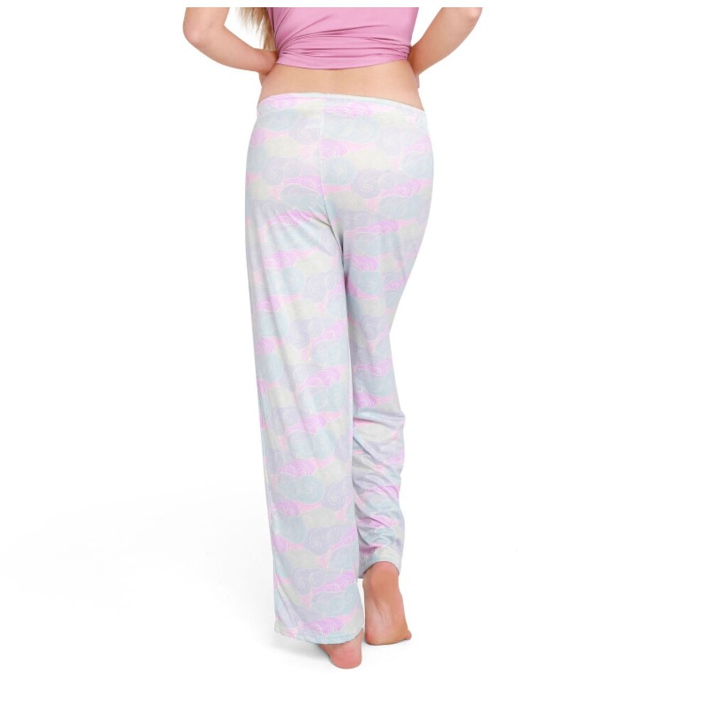 HELLO MELLO Signature Lounge‎ Pajama Pants Head In Clouds M L Pastel Wide Leg - Picture 6 of 6